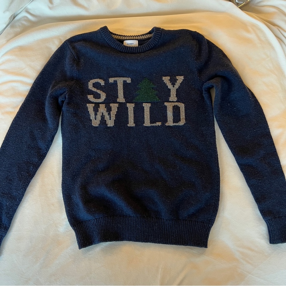 Stay Wild Graphic Sweater Cozy Cabin Core Outdoorsy Vintage Feel Unisex